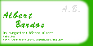 albert bardos business card